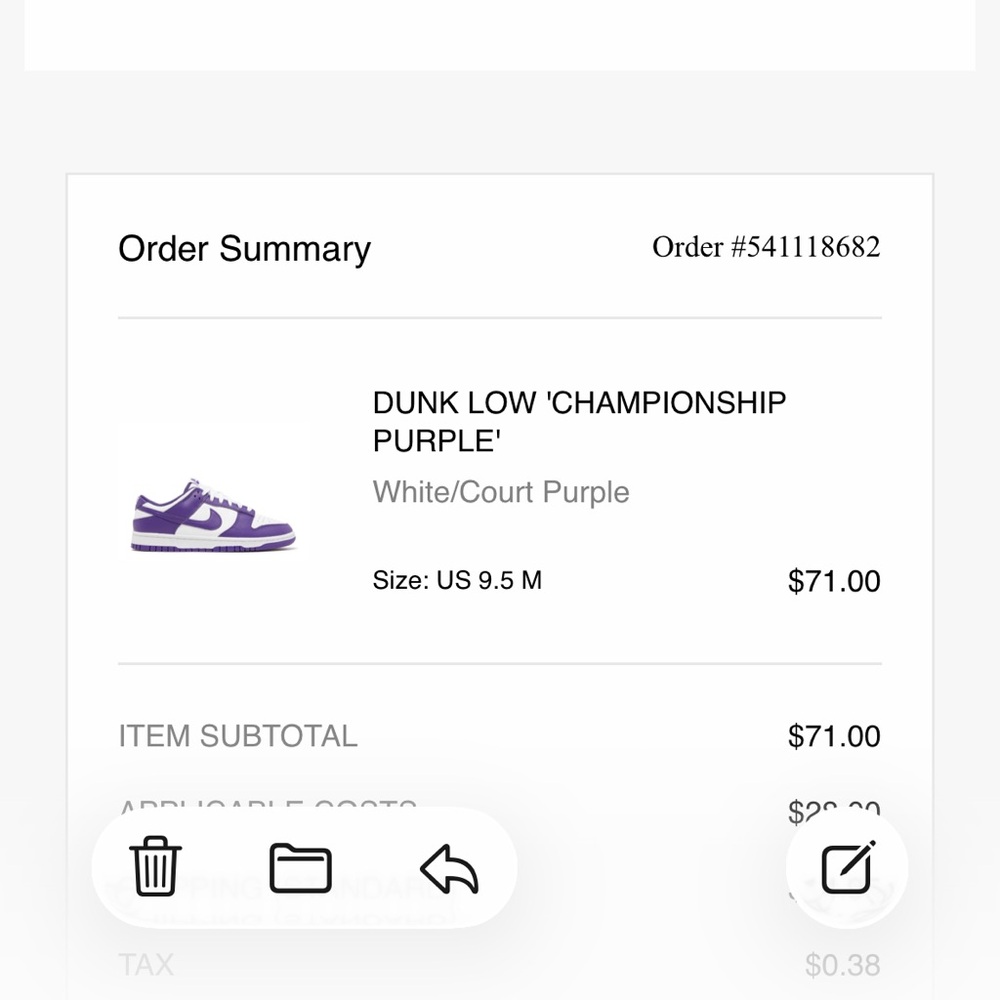 Nike Low-Top Sneakers in White and Purple - Picture 9 of 9